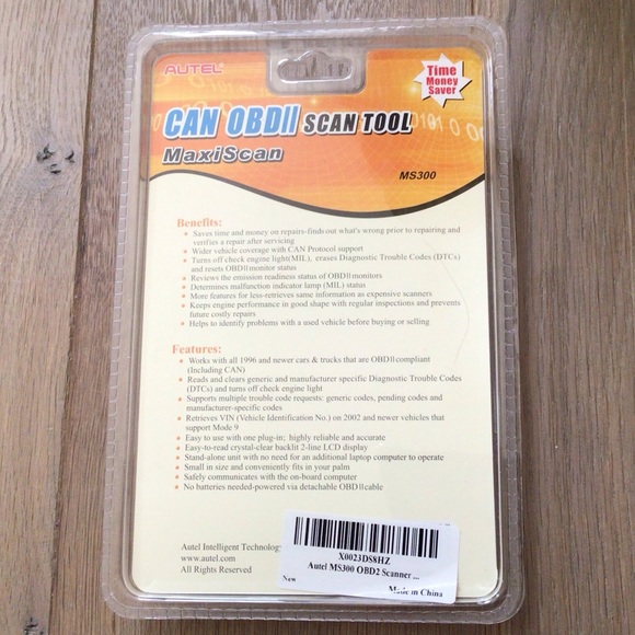 New Autel MS300 OBD2 Scanner Code Reader, Turn Off Check Engine Light - Picture 14 of 15